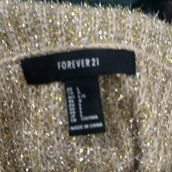 Forever 21 Women’s Gold Knit Off-The-Shoulder Sweater, Size L - Picture 5 of 5